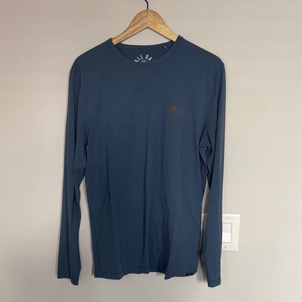 Faherty Deep Blue Long Sleeve Tee